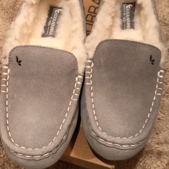 NWT KOOLABURRA BY UGG LEZLY 6 slippers slip ons shoes Grey cozy - Picture 10 of 11